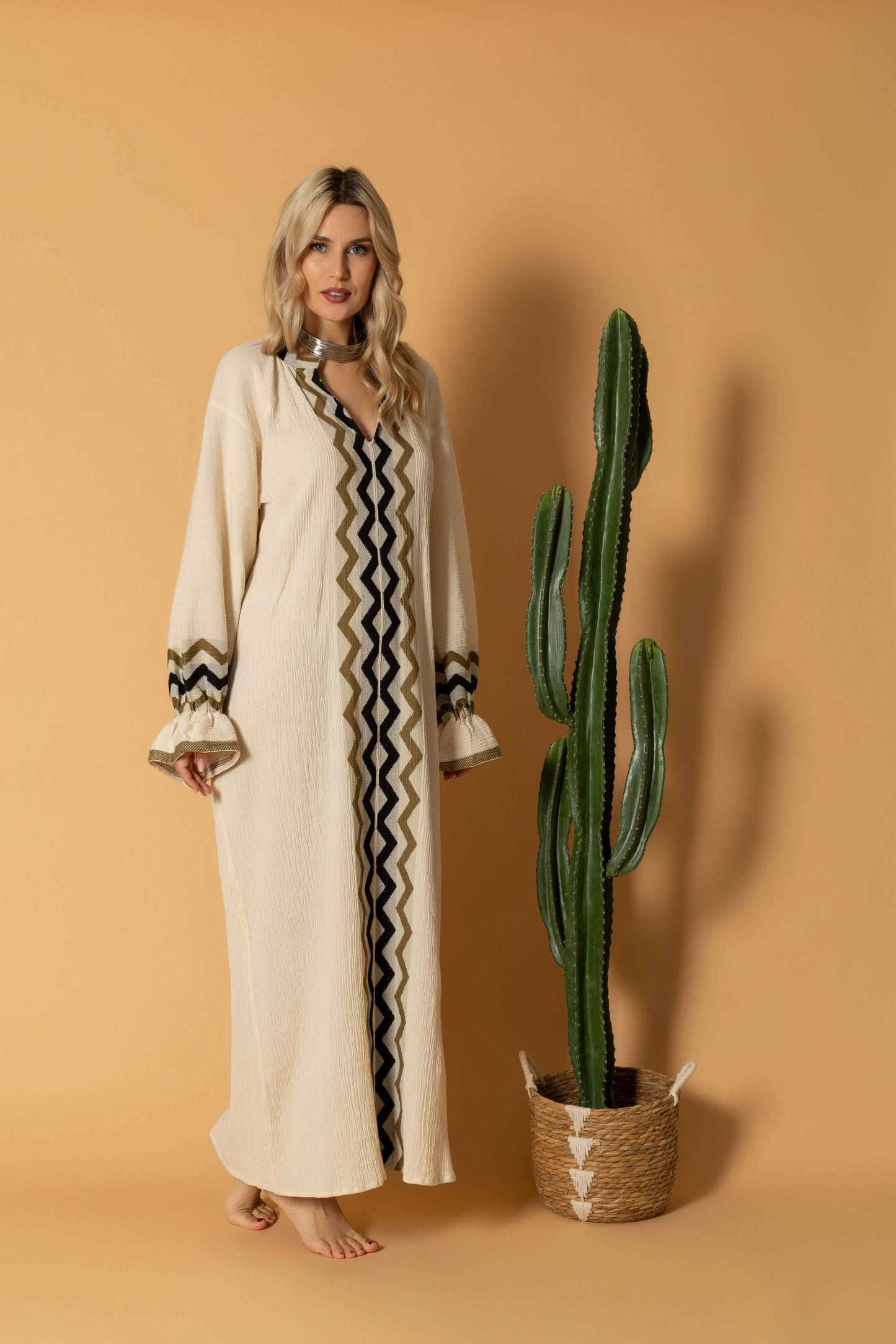 Cotton Jacquard Woven Dress