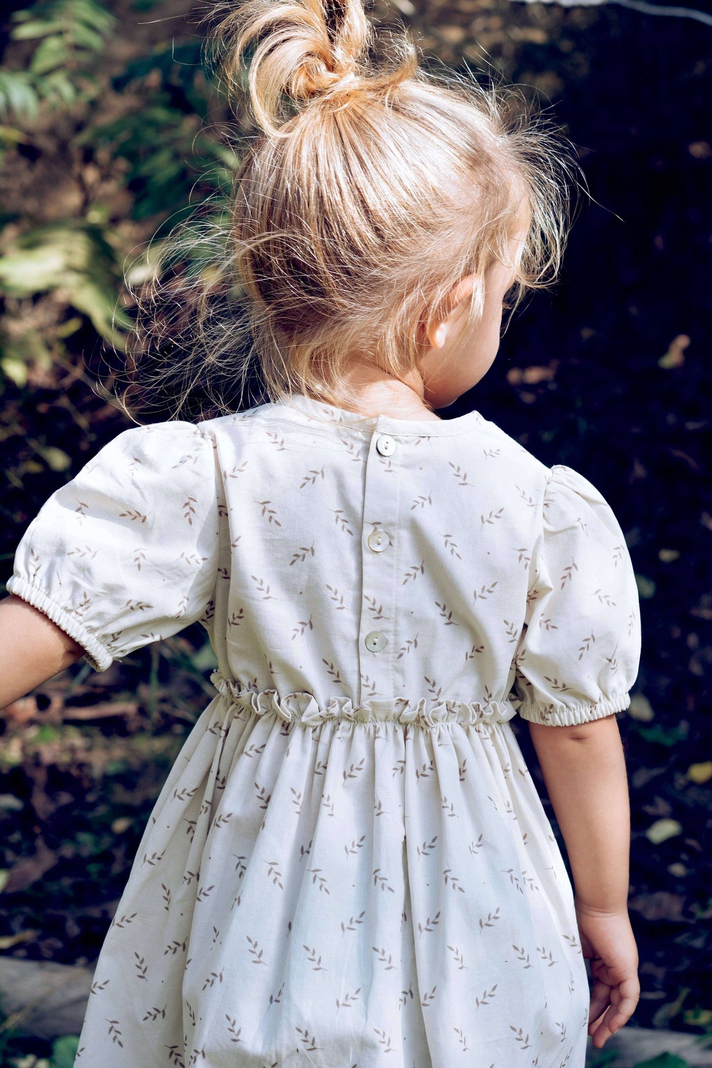 Baby Girl Floral Summer Dress – Beige, 100% Cotton, OEKO-TEX | ELIANE Dress