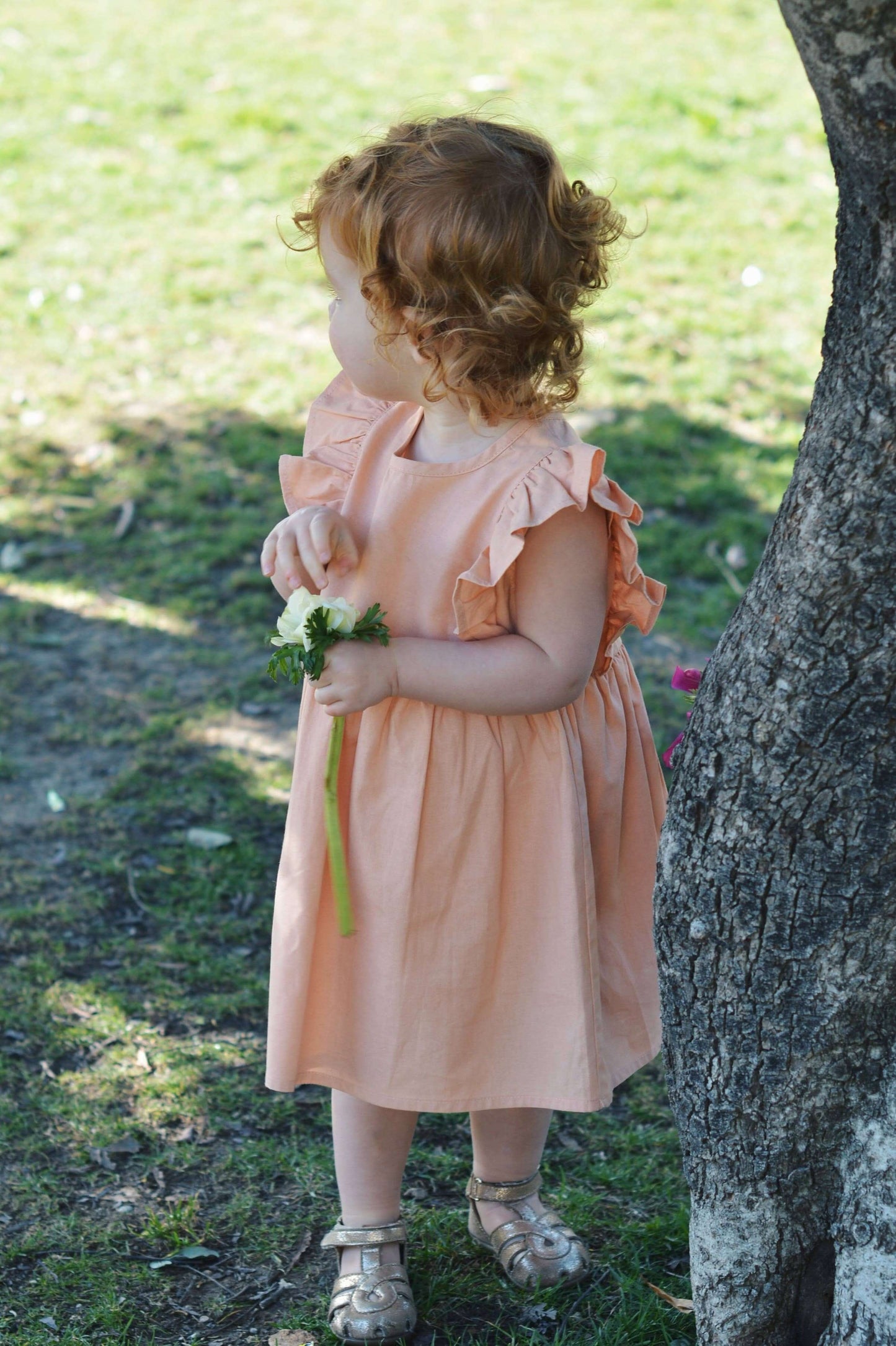 DINA Dress Apricot (18-24M Girls) – 100% Cotton, Ethical Kidswear