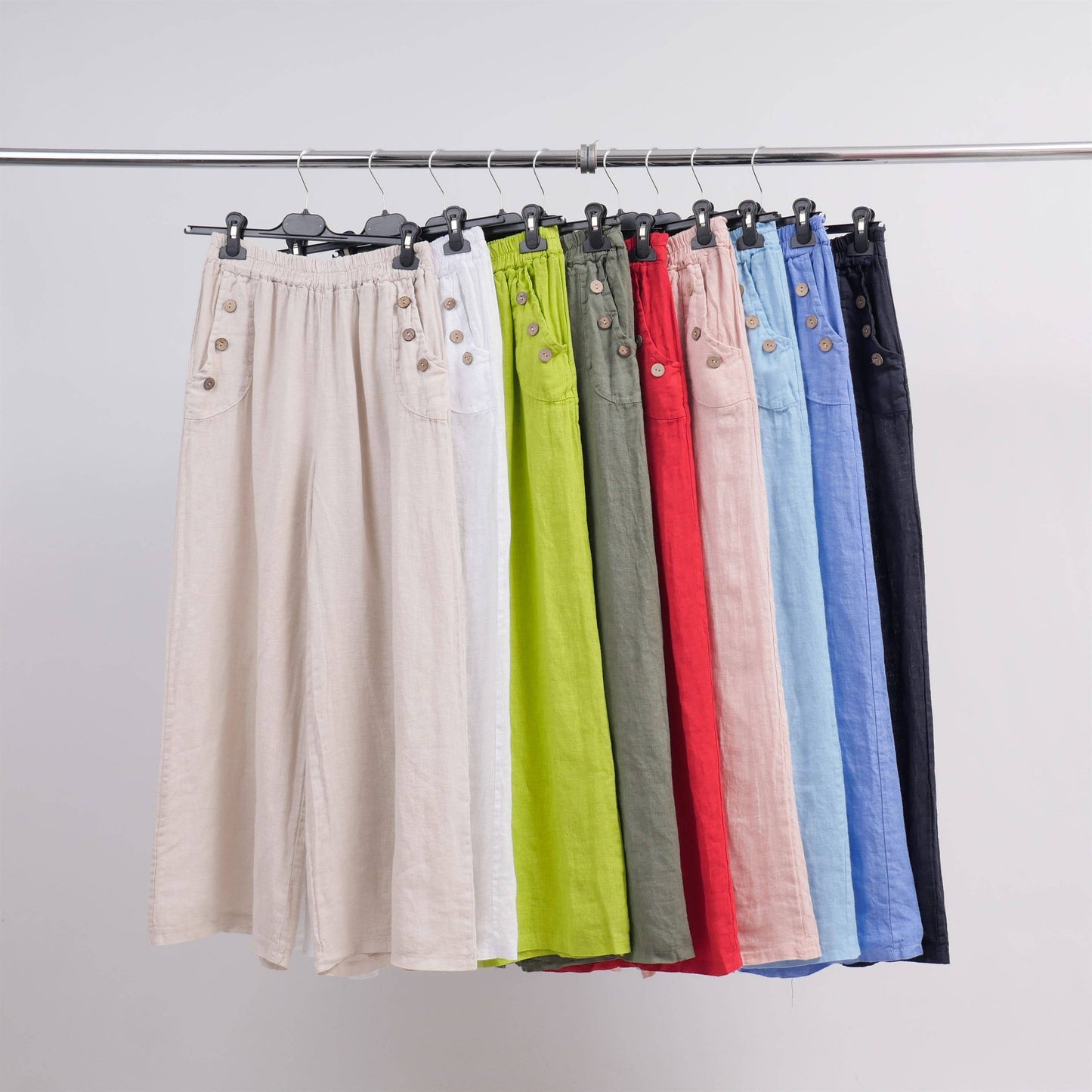 Linen wide leg pants 4352