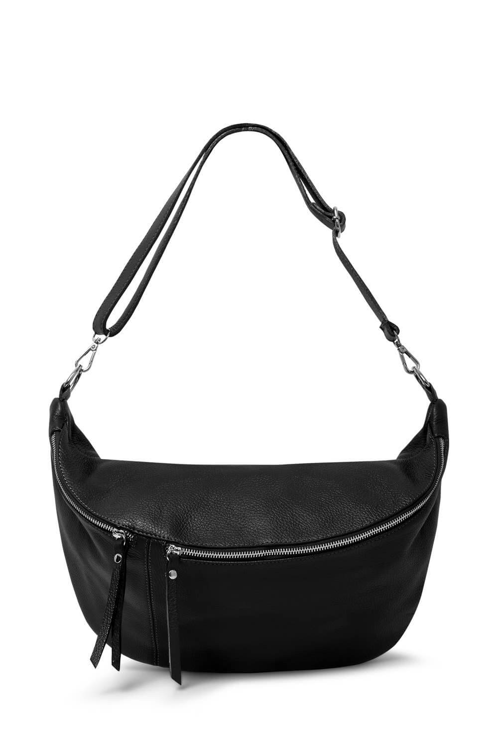 Oversized Italian Leather Crescent Bag – Versatile, Handmade in Italy