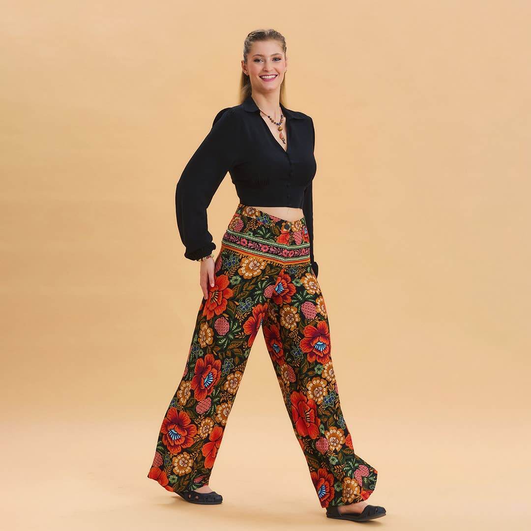 High Waist Palazzo Trousers