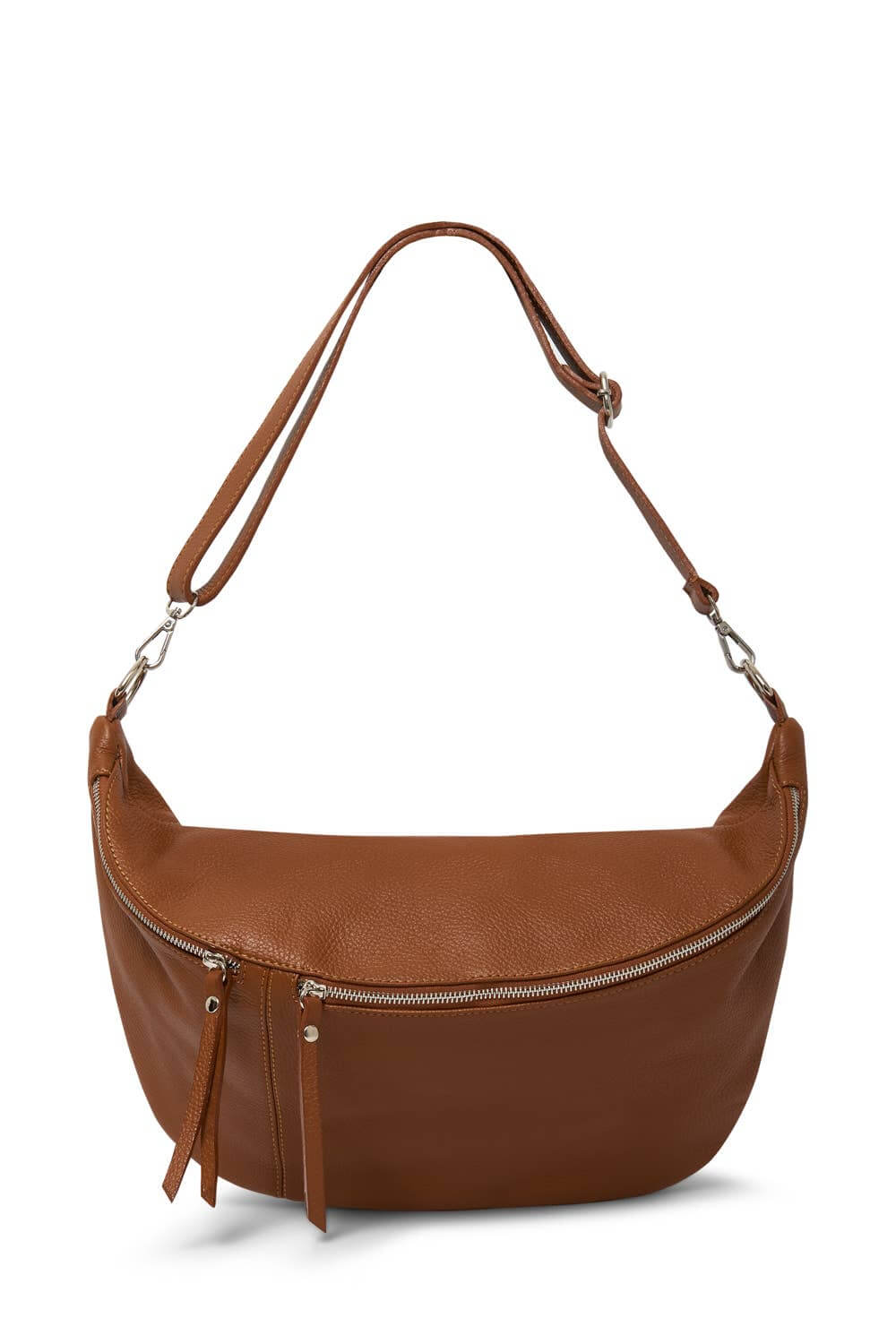 Oversized Italian Leather Crescent Bag – Versatile, Handmade in Italy