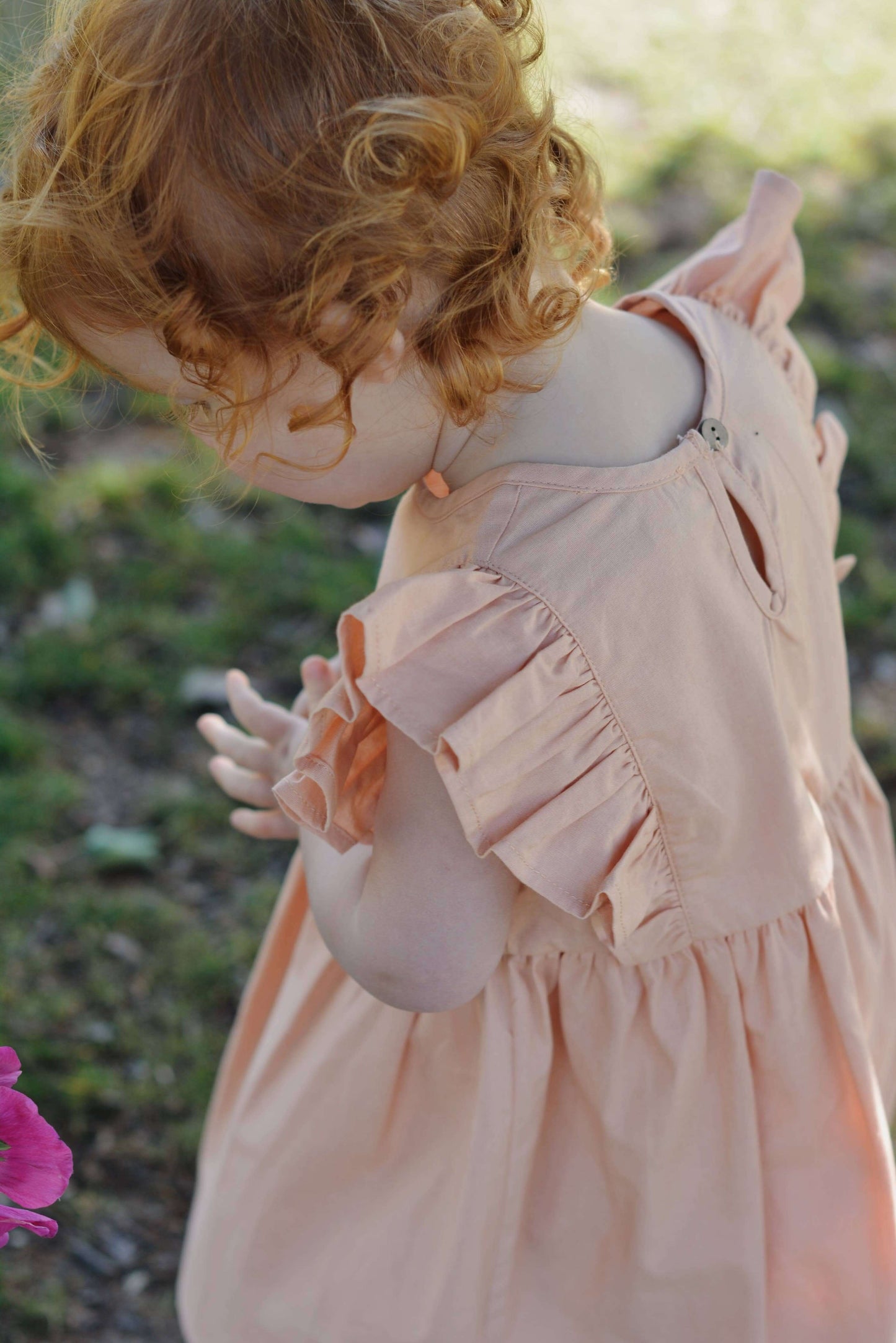 DINA Dress Apricot (18-24M Girls) – 100% Cotton, Ethical Kidswear