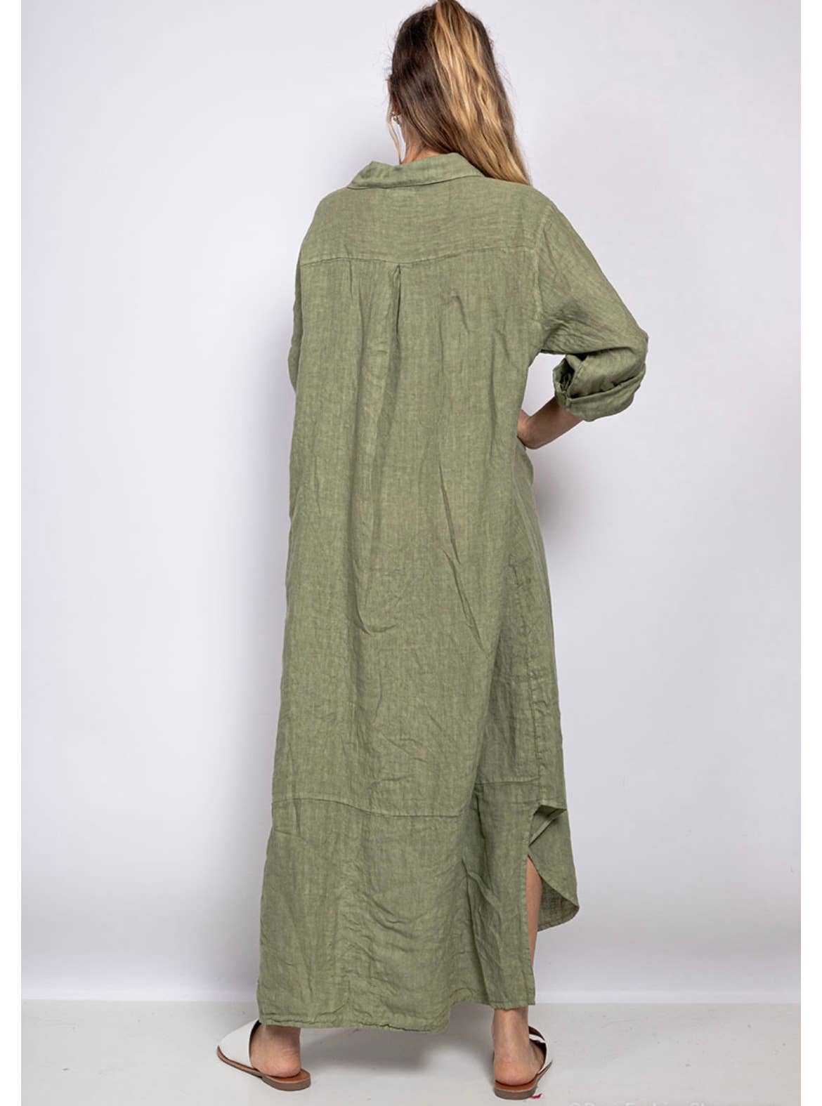 Handcrafted Italian Linen Long Shirt - Spring Summer