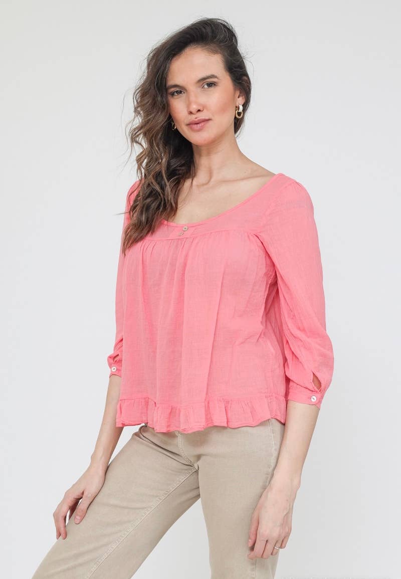 Italian Women’s Linen Top – One Size, Made in Italy, Eco-Friendly Care
