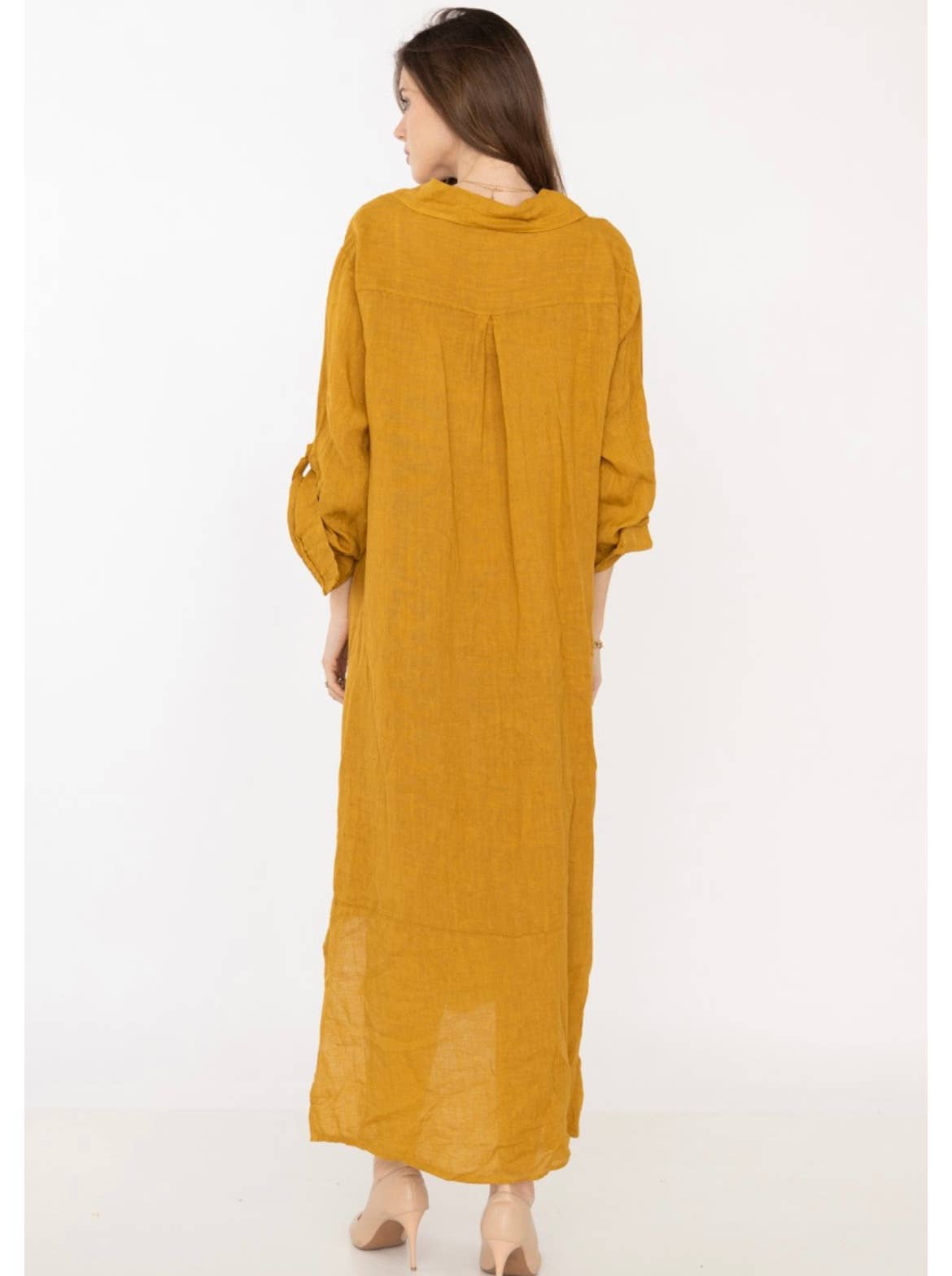 Handcrafted Italian Linen Long Shirt - Spring Summer