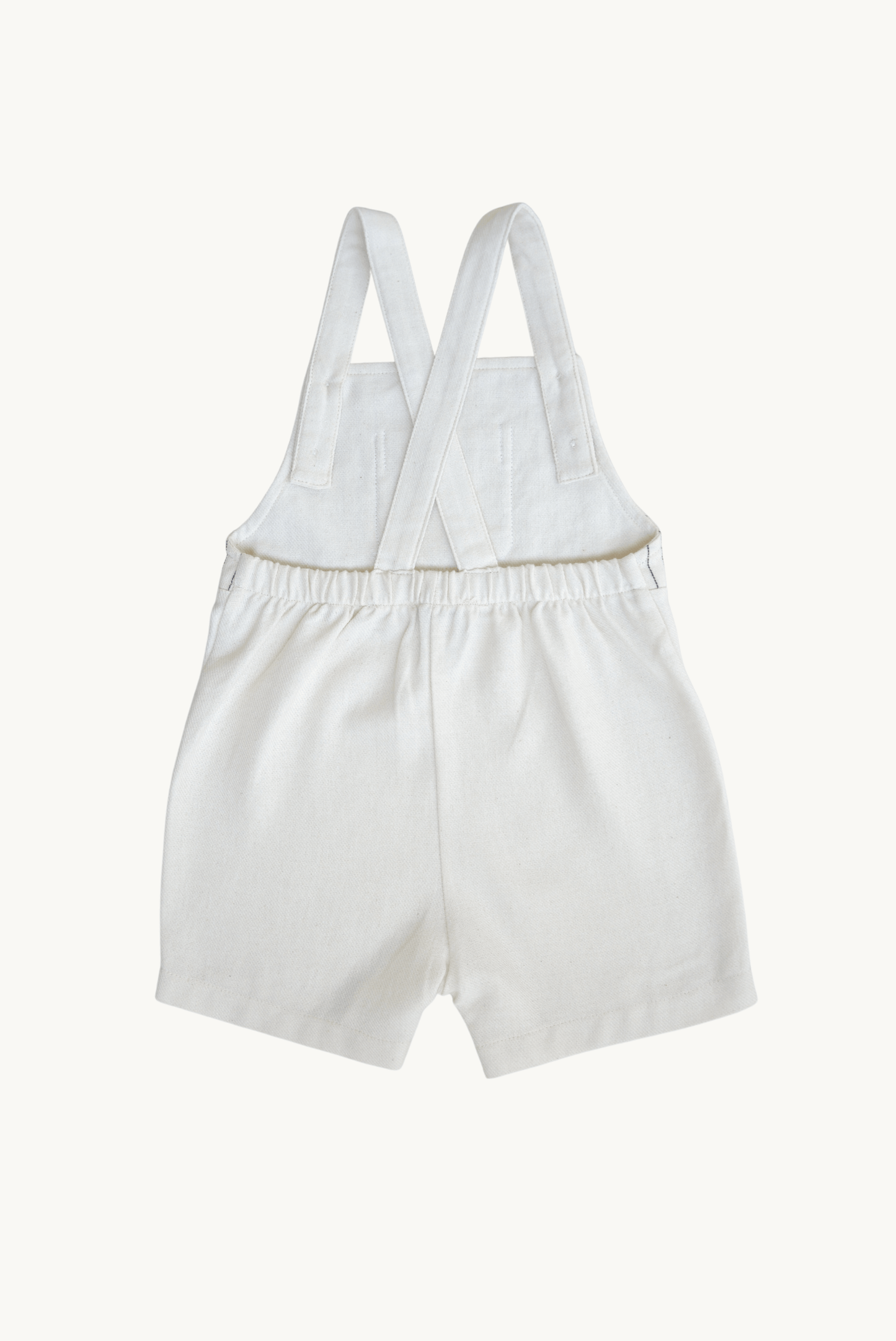 ELIF Overalls – Unisex Black Striped &amp; Beige, Adjustable Cotton, Coconut Buttons