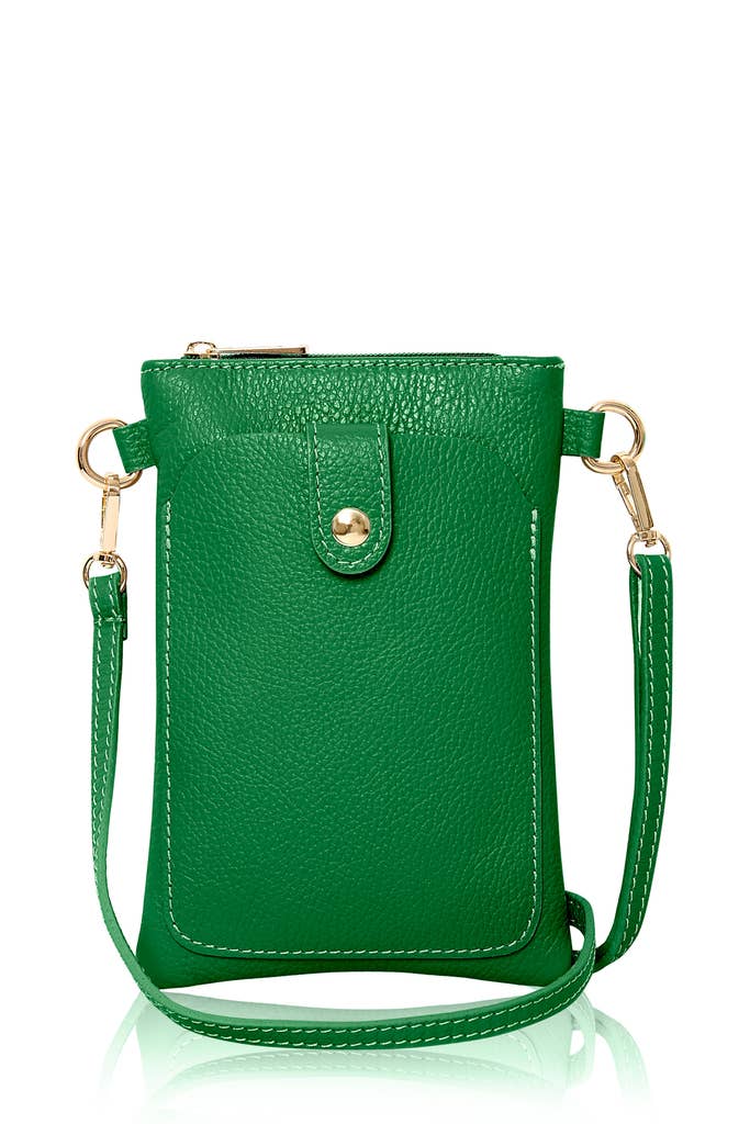 Italian Leather Phone Crossbody Bag – Handmade in Italy