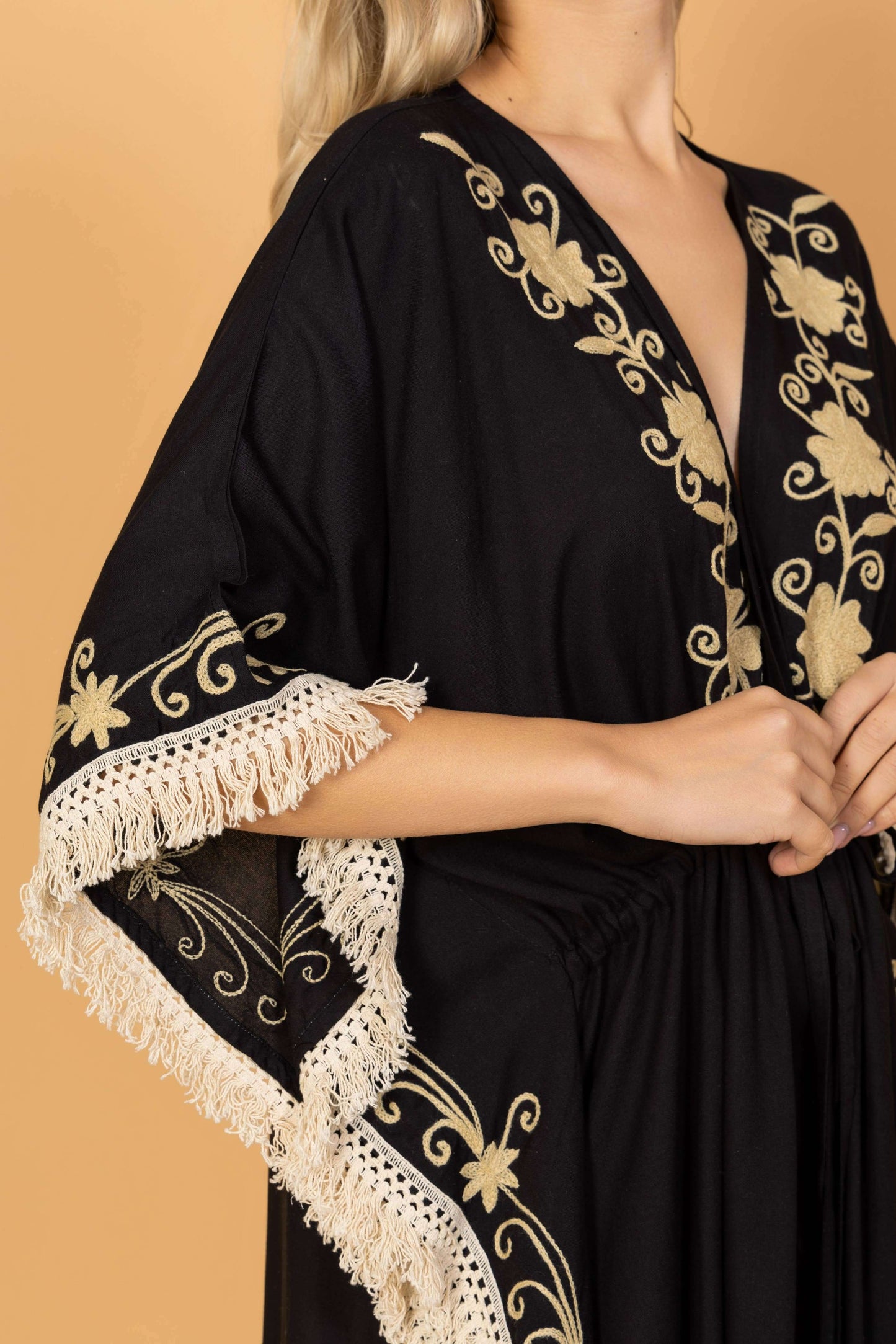 Embroidered Cotton Kimono