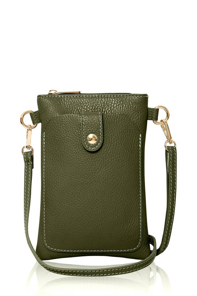 Italian Leather Phone Crossbody Bag – Handmade in Italy