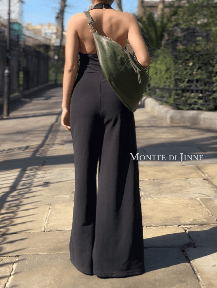 Oversized Italian Leather Crescent Bag – Versatile, Handmade in Italy