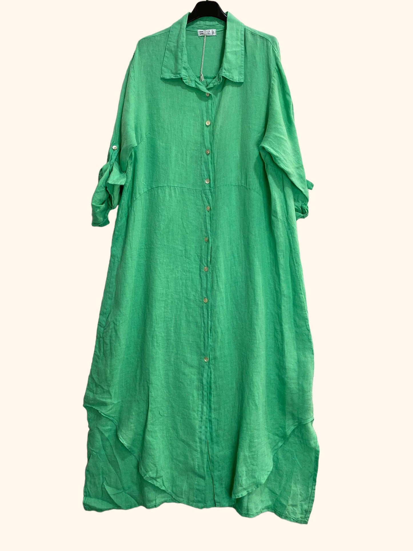 Handcrafted Italian Linen Long Shirt - Spring Summer