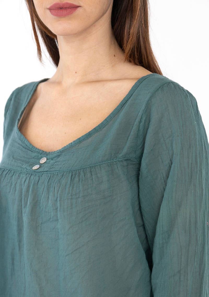Italian Women’s Linen Top – One Size, Made in Italy, Eco-Friendly Care