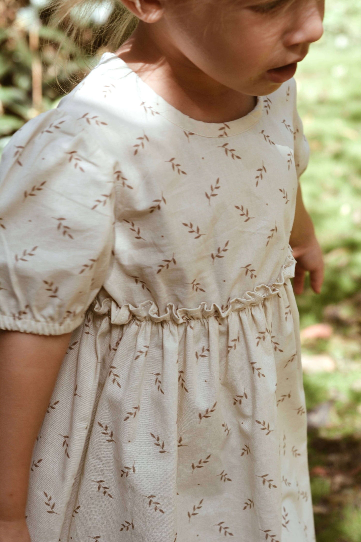 Baby Girl Floral Summer Dress – Beige, 100% Cotton, OEKO-TEX | ELIANE Dress