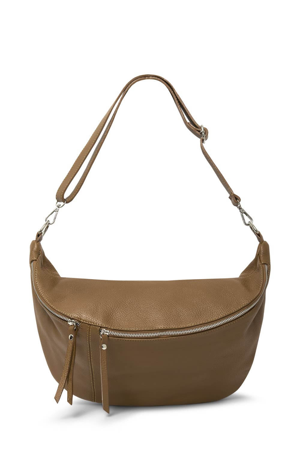 Oversized Italian Leather Crescent Bag – Versatile, Handmade in Italy