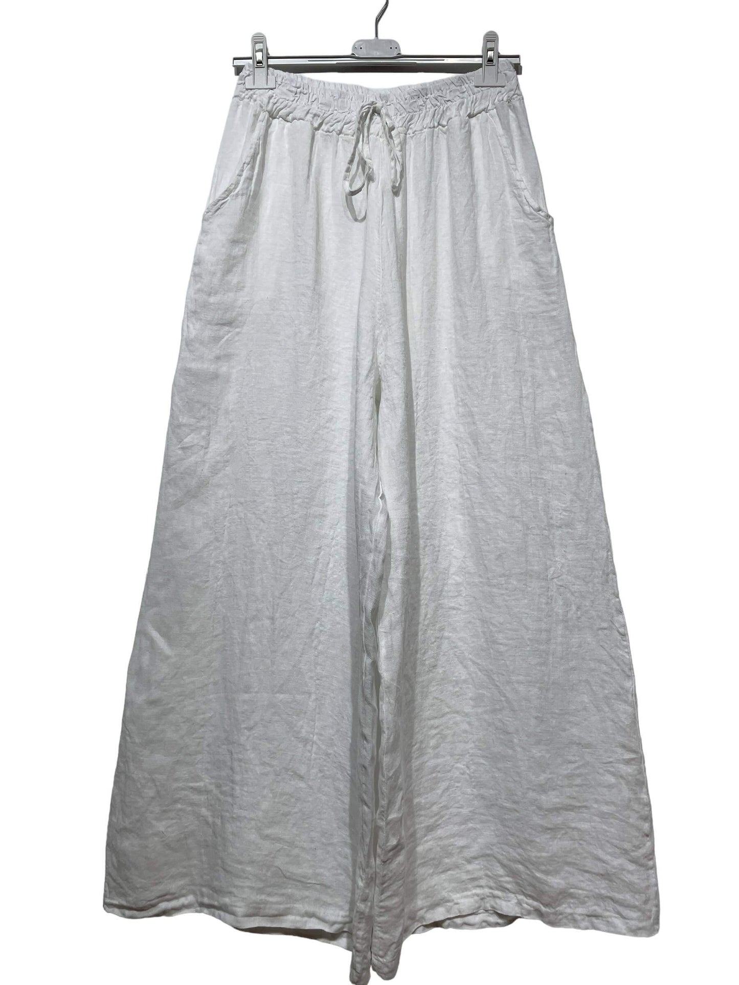 Made in Italy – One Size Linen Blend Wide-Leg Pants