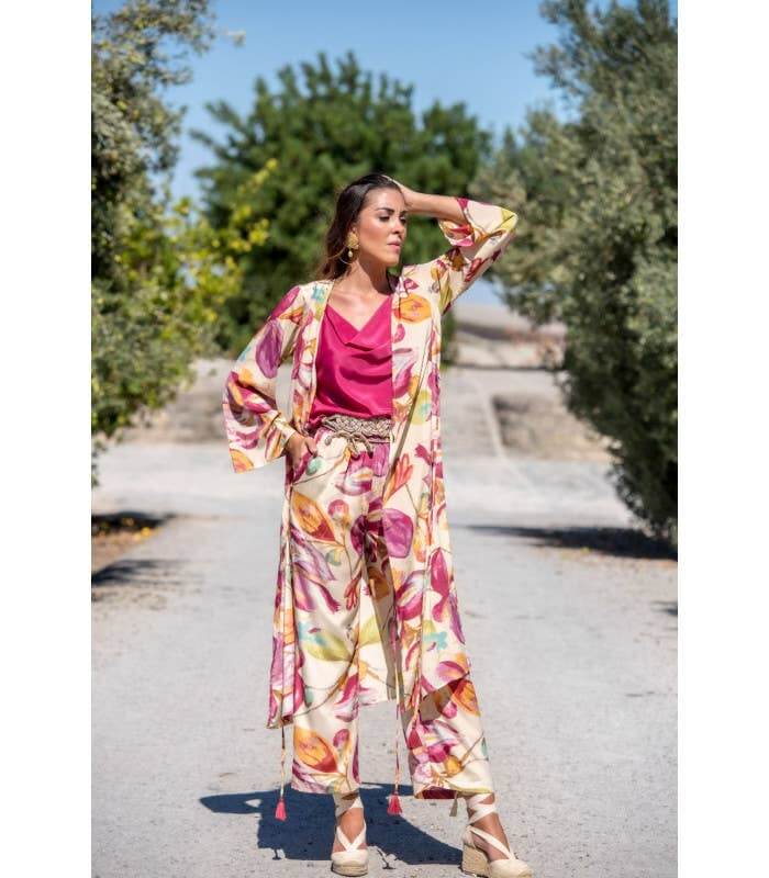 Cream Floral Pants