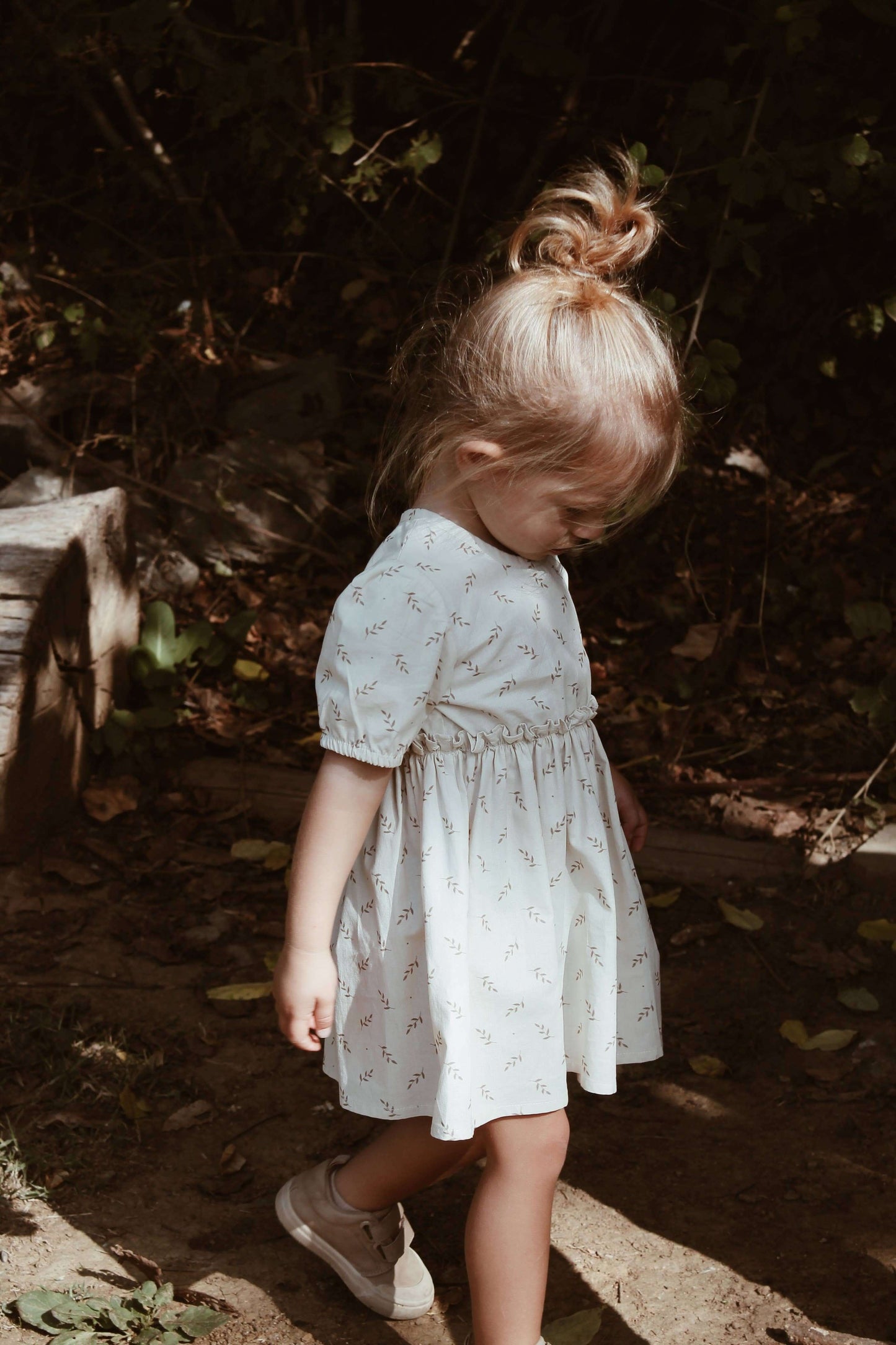 Baby Girl Floral Summer Dress – Beige, 100% Cotton, OEKO-TEX | ELIANE Dress