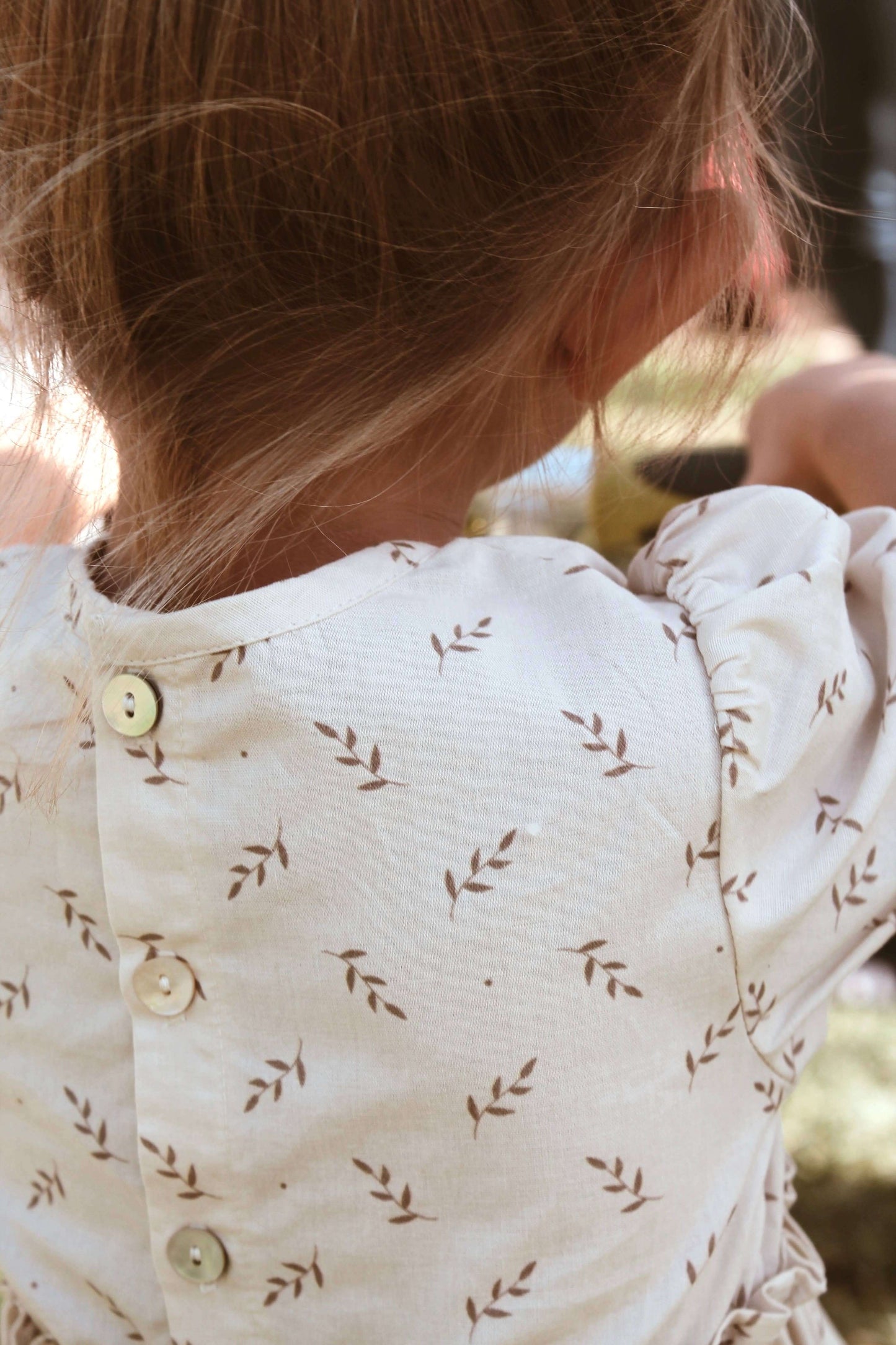 Baby Girl Floral Summer Dress – Beige, 100% Cotton, OEKO-TEX | ELIANE Dress
