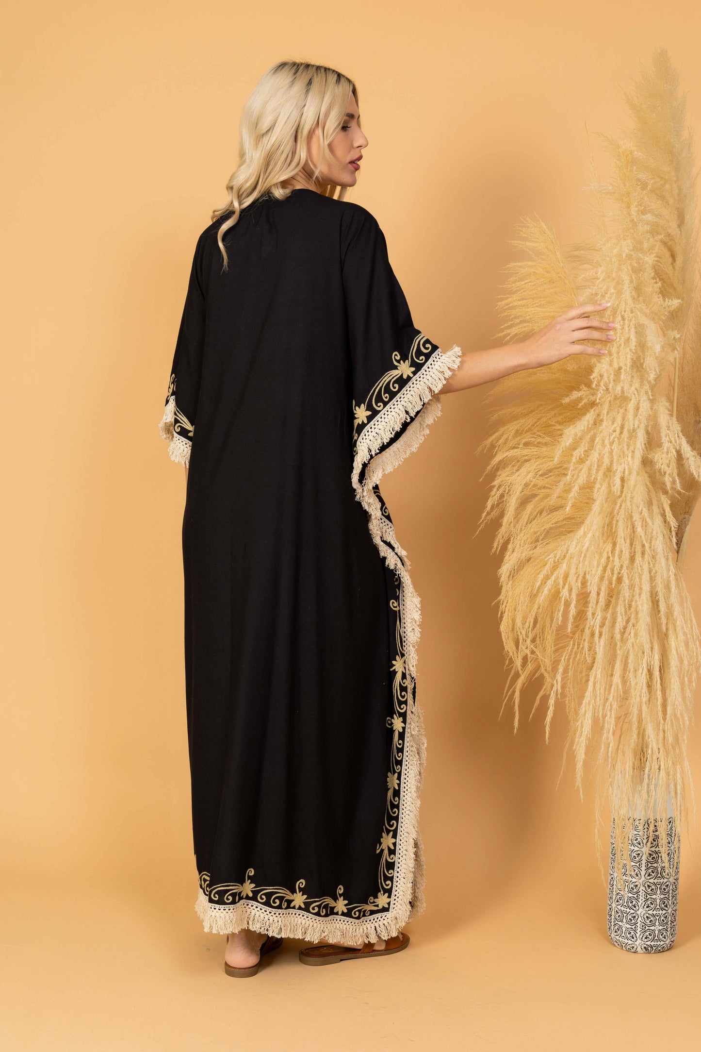 Embroidered Cotton Kimono