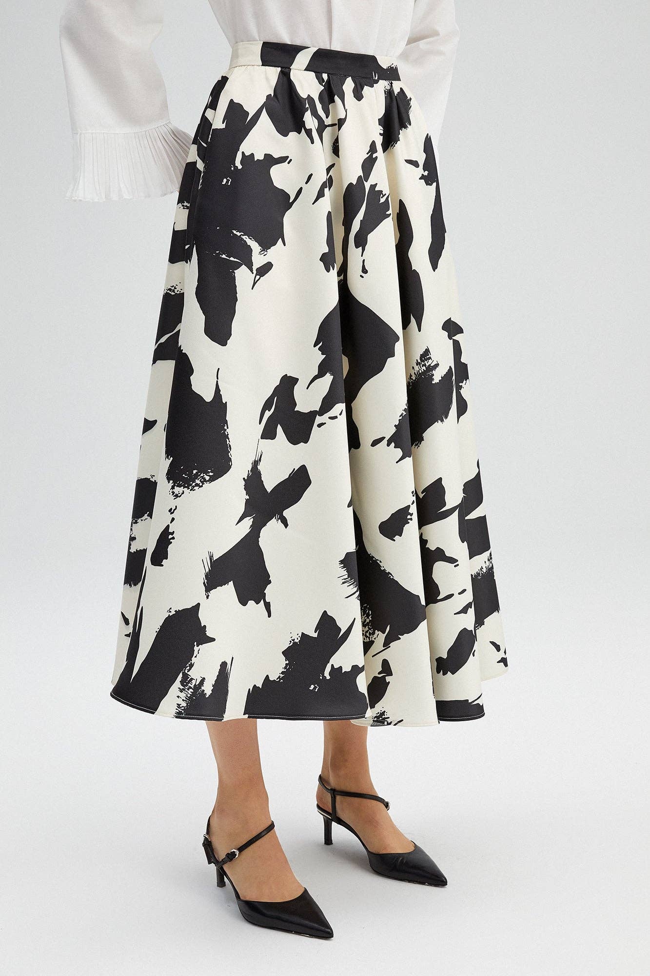 Patterned Midi Skirt