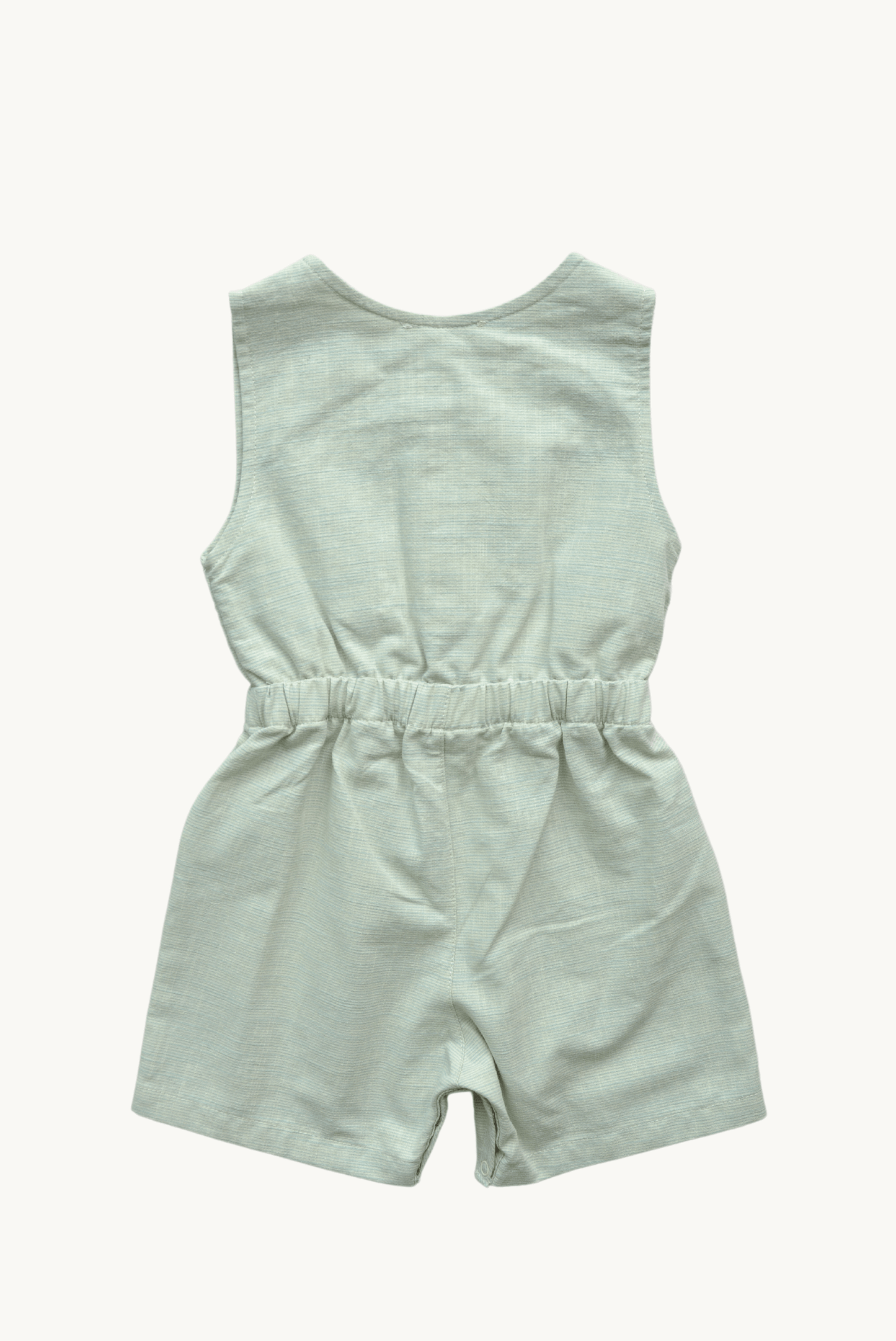 Romy Overalls – Green, Coconut Buttons, Bow Appliqué, 100% Cotton OEKO-TEX